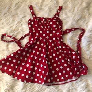 Red and white polka dot dress size small